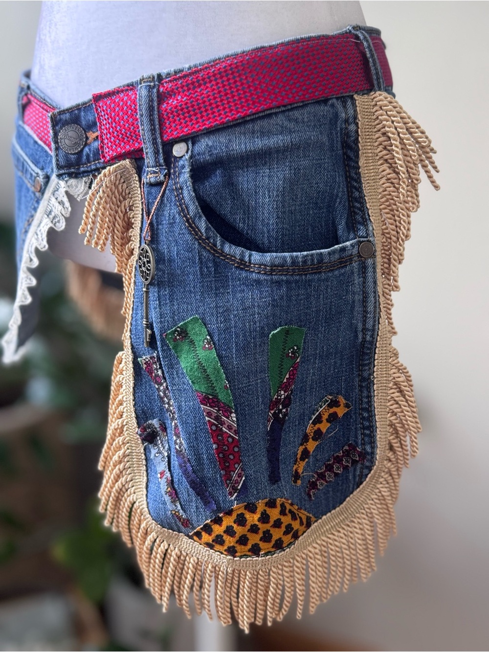B4 Custom Upcycled Denim Fanny Belt - Picture 3 of 8